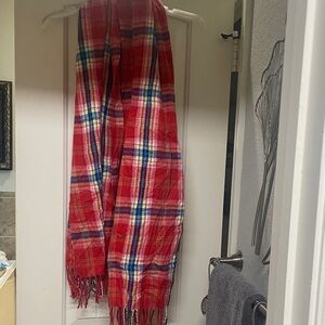 Hollister Red and Blue Plaid Scarf
